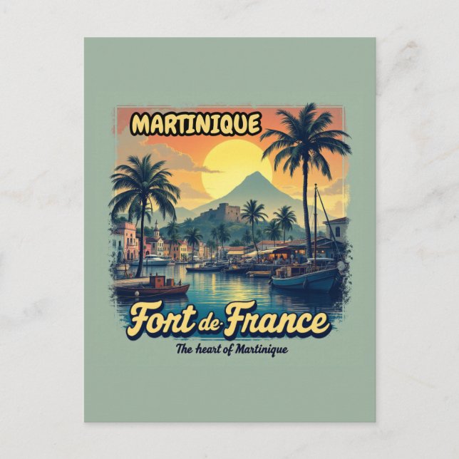 Cartão Postal Carte Postale Martinique Fort-de-France Vintage (Frente)