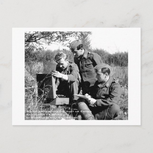 Cartão Postal Carte postale Soldats Enigma (Frente)