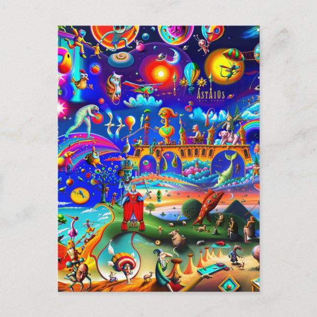 Cartão Postal Carte Postale Un monde de personnages étranges (Frente)