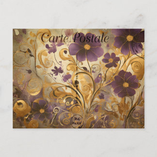 Cartão Postal Carte Postale , Vintage Floral 9