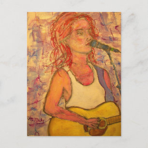 Cartão Postal Carteira de música acústica de amor pela paz