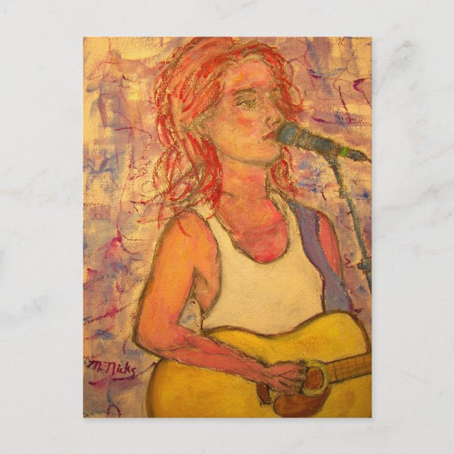 Cartão Postal Carteira de música acústica de amor pela paz (Frente)