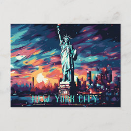 Cartão Postal Carteira postal da Cidade Skyline da Liberdade em 