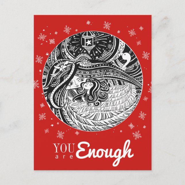 Cartão Postal Carteira Vermelha do Anjo da Menina de Combinação (Frente)