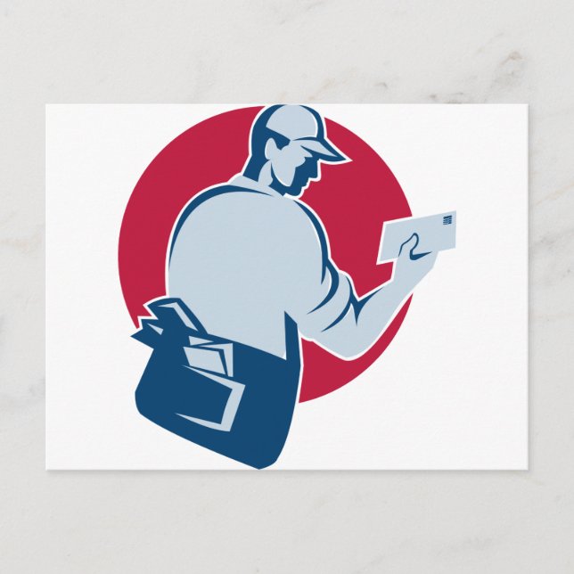 Cartão Postal carteiro do carteiro entregar envelope de email re (Frente)