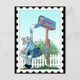 Cartão Postal Carteiro do Rato de Cartoon