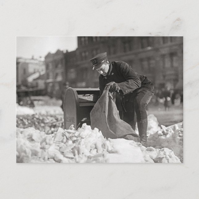 Cartão Postal Carteiro na Neve, 1922 (Frente)