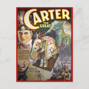 Cartão Postal Carter O Excelente Restaurado Do Mago Vintage