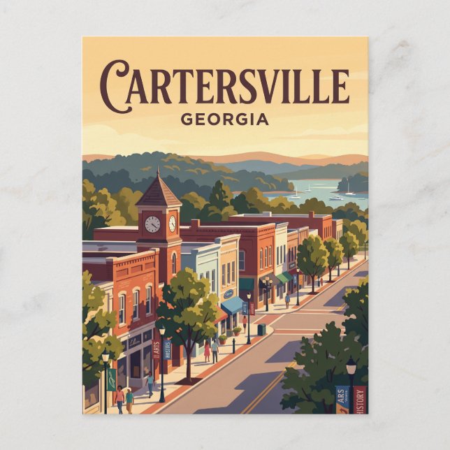 Cartão Postal Cartersville, Geórgia (Frente)