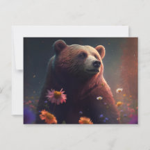Cartes Postales bear Fleur