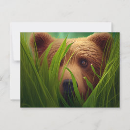 Cartão Postal Cartes Postales bear herbe