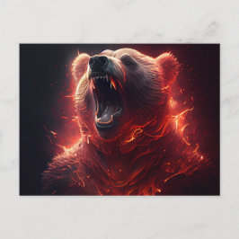 Cartão Postal Cartes Postales bear red