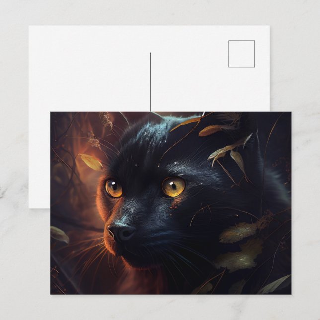 Cartão Postal Cartes Postales Black Cat (Frente/Verso)