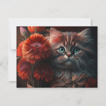Cartes Postales Cat Fleur