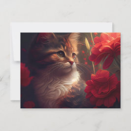 Cartão Postal Cartes Postales Cat Fleur