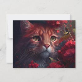 Cartão Postal Cartes Postales Cat Fleur
