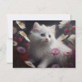 Cartão Postal Cartes Postales Cat Fleur