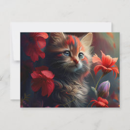 Cartão Postal Cartes Postales Cat Fleur