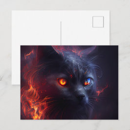 Cartão Postal Cartes Postales Cat rouge