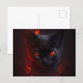 Cartão Postal Cartes Postales Cat rouge