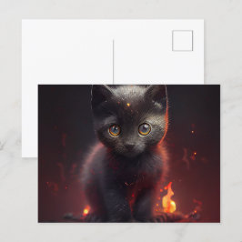 Cartão Postal Cartes Postales Cat rouge