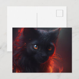 Cartão Postal Cartes Postales Cat rouge