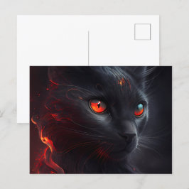 Cartão Postal Cartes Postales Cat rouge