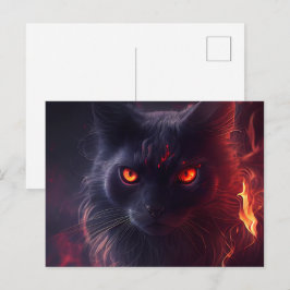 Cartão Postal Cartes Postales Cat rouge