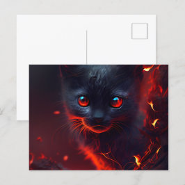 Cartão Postal Cartes Postales Cat rouge