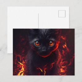 Cartão Postal Cartes Postales Cat rouge