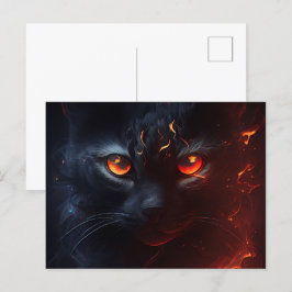 Cartão Postal Cartes Postales Cat rouge