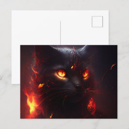 Cartão Postal Cartes Postales Cat rouge