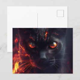 Cartão Postal Cartes Postales Cat rouge