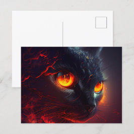 Cartão Postal Cartes Postales Cat rouge