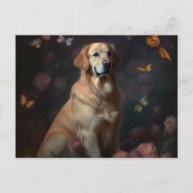 Cartes Postales chien Fleur