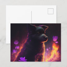 Cartes Postales Chien Mauve