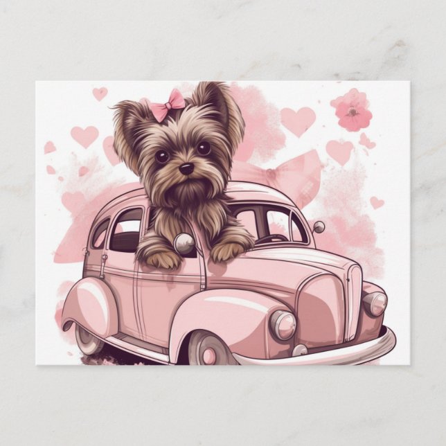 Cartão Postal Cartes Postales Dog Yorkshire (Frente)