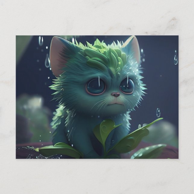 Cartão Postal Cartes Postales Green Cats (Frente)