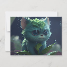 Cartão Postal Cartes Postales Green Cats