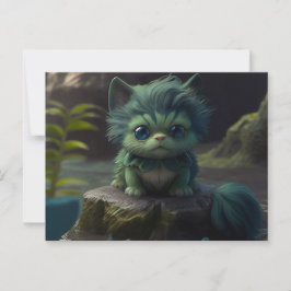 Cartão Postal Cartes Postales Green Cats