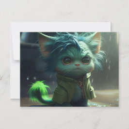 Cartão Postal Cartes Postales Green Cats
