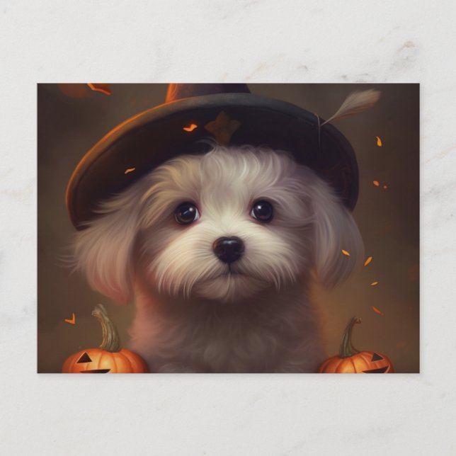 Cartão Postal Cartes Postales Puppy Halloween (Frente)