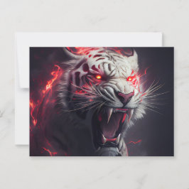 Cartão Postal Cartes Postales  White Tiger