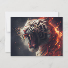 Cartão Postal Cartes Postales  White Tiger