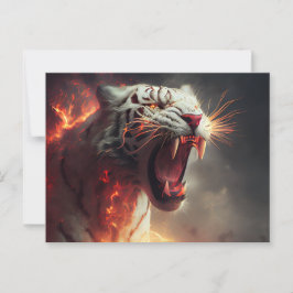 Cartão Postal Cartes Postales  White Tiger