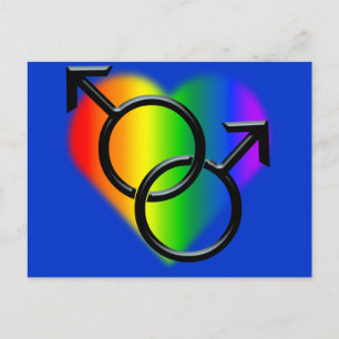 Cartão Postal Cartões-postais com Orgulho gay masculino Rainbow 