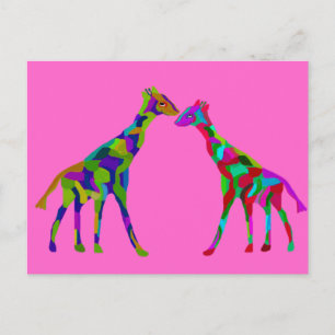 Cartão Postal Cartões-postais de Amor de Girafa
