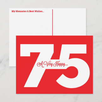 Cartão Postal Cartões-postais de aniversário de 75 anos - em ver