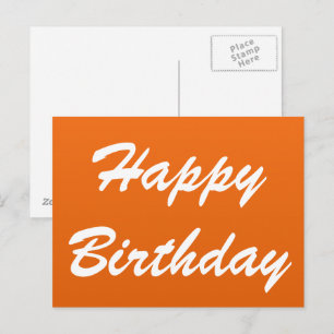 Cartão Postal Cartões-postais de aniversário laranja felizes