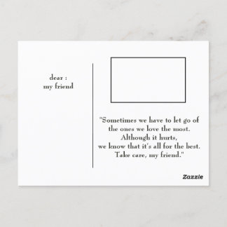 Cartão Postal Cartões-postais de despedida para o seu amigo